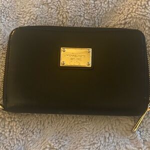 Michael Kors Black and Gold Logo Wallet